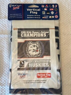 Wincraft Huskies 2009 Champions Vertical Flag - White/Black/Red
